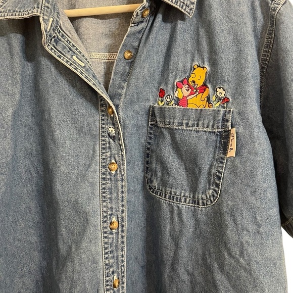 Winnie the Pooh Disney Button Down shirt Vintage embroidered - Picture 4 of 8